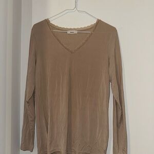 Elegant Long Sleeve Top with Lace Detail